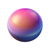 Abstract gradient 3d geometry shape icon isolated on the transparent background png