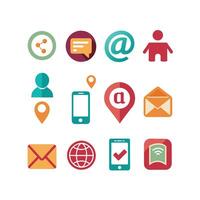 Contact Icon Set Collection Illustration vector