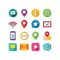Contact Icon Set Collection Illustration vector
