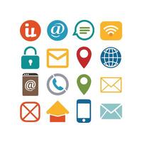 Contact Icon Set Collection Illustration vector