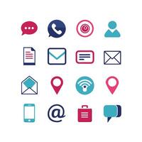Contact Icon Set Collection Illustration vector