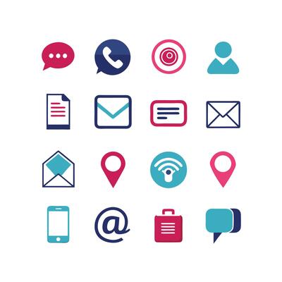 Contact Icon Set Collection Illustration