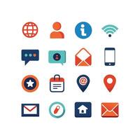 Contact Icon Set Collection Illustration vector