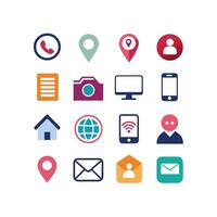 Contact Icon Set Collection Illustration vector