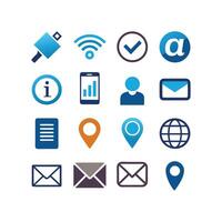 Contact Icon Set Collection Illustration vector