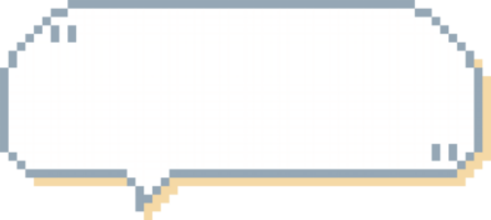 8bit retro game pixel speech bubble balloon with quotation marks, icon sticker memo keyword planner text box banner png