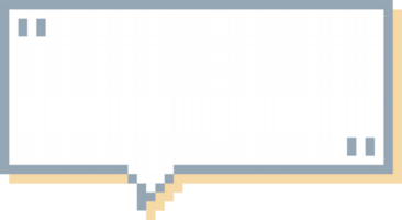 8bit retro game pixel speech bubble balloon with quotation marks, icon sticker memo keyword planner text box banner png