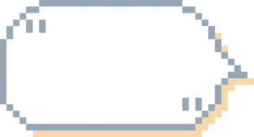 8bit retro game pixel speech bubble balloon with quotation marks, icon sticker memo keyword planner text box banner png