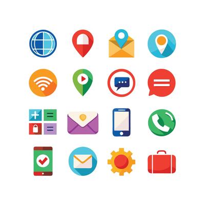 Contact Icon Set Collection Illustration