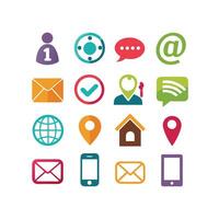 Contact Icon Set Collection Illustration vector