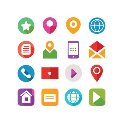 Contact Icon Set Collection Illustration