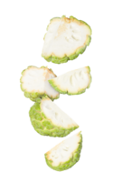 custard apple falling, cutout, full depth of field png