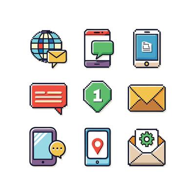 Contact Icon Set Collection Illustration