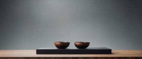Minimalist display podium for product presentation. photo