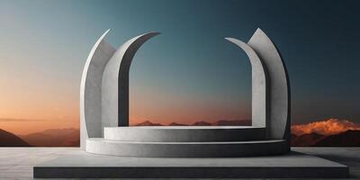 Modern podium background platform for product display, render, abstract, display, podium. photo