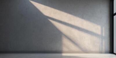 Minimal abstract light gray background for product presentation Soft shadow and light from windows on white wall. photo