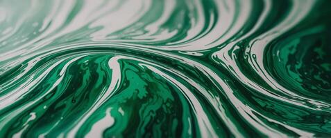 Marbled green fluid abstract background image. photo