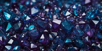 Unique Fancy Abstract Background of Purple Crystal in Blue Background. photo