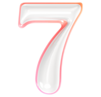 7 Number 3D Render png