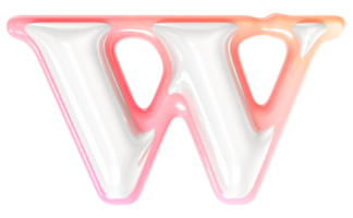 w Font 3D Rendering png