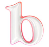 b Font 3D Rendering png