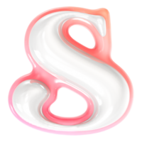s Font 3D Rendering png