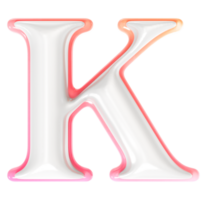 K Font 3D Render png