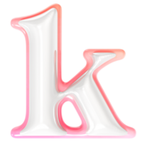 k Font 3D Rendering png