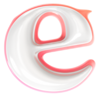 e Police de caractère 3d le rendu png