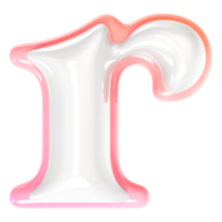 r Font 3D Rendering png