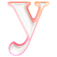 y Font 3D Rendering png