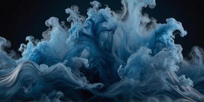 Abstract blue background with waves of liquid smoke, beautiful in the style of unknown artist. photo