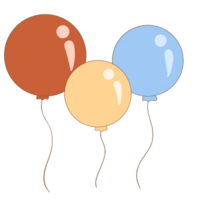 three balloons on a transparent background png