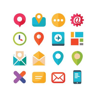 Contact Icon Set Collection Illustration