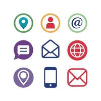 Contact Icon Set Collection Illustration vector