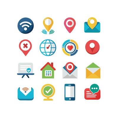 Contact Icon Set Collection Illustration