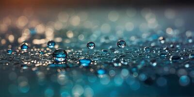 Artistic Water Droplet with Vibrant Bokeh Background. photo