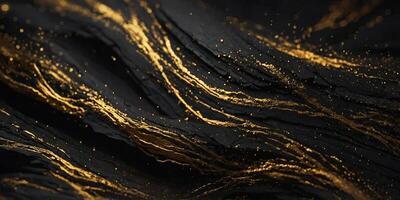 Black gold abstract background, abstract black gold background design line style. photo