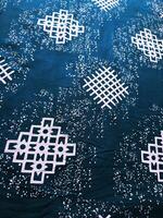 texture, pattern and background of fabric with a geometric box pattern photo