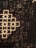 texture, pattern and background of fabric with a geometric box pattern photo