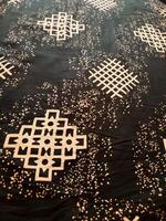 texture, pattern and background of fabric with a geometric box pattern photo