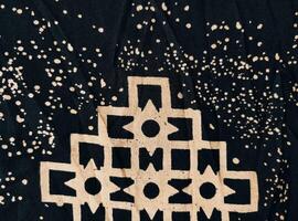 texture, pattern and background of fabric with a geometric box pattern photo