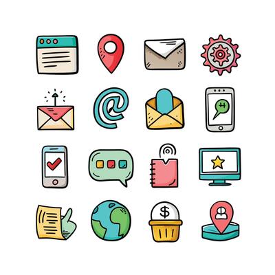 Contact Icon Set Collection Illustration