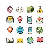 Contact Icon Set Collection Illustration vector