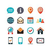 Contact Icon Set Collection Illustration vector