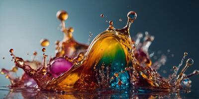Close up of colorful liquid substance Great for science or art projects. photo