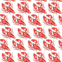 Crayfish pattern seamless. Sea animal with claws. Set crabs and lobsters with patterns. Texture for hunters and soldiers png