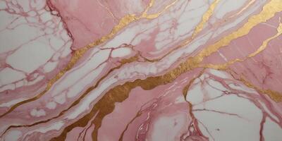 Delicate pink marble background with gold brushstrokes Place for your design. . photo
