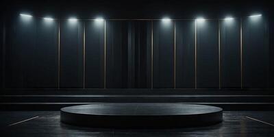 Dark podium background for product showcase. . photo