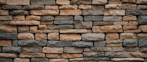 Decorative, uneven stone cladding made of natural materials is being presented in a sample palette for building facade decoration. photo